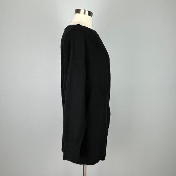 J Crew Womens Black Tie Front Boat Neck Sweater Wool Blend size Medium - Picture 5 of 12